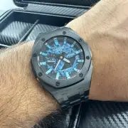 GA2100 Casioak New Custom G-Shock Royal Oak Stainless Steel Black Bracelet Gift