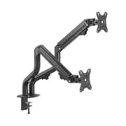 DUAL ARM TV LCD MONITOR DESK MOUNT BRACKET ARTICULATING UP DOWN IN OUT SWIVEL