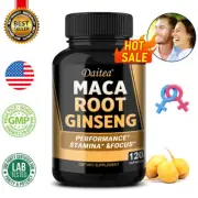 Maca Root Ginseng Capsules 11400mg | 30 To 120 Caps | Red, Yellow, Black Maca