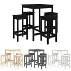 Outdoor Bar Set 5 Piece Lounge Bar Table and Stools Solid Wood Pine vidaXL
