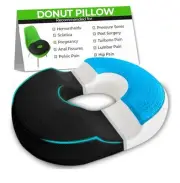 AnboCare Donut Gel Sitting Pillow Orthopedic Memory Foam for Tailbone Pain, Blk