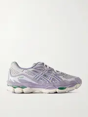 [Asics] Asics - Gel-nyc Leather And Suede-trimmed Mesh Sneakers - Purple - UK 3 UK 3 Purple