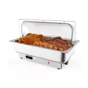 Transparent Lid Electric Chafing Dish Set, 1 x 1/1 Pan, silver