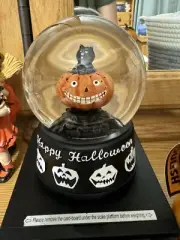 JOL Pumpkin halloween black cat snowglobe ding dong witch is dead song