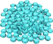 uxcell Fire Glass Beads for Fire Pits, Round Glass Marbles Gravel Pebbles Reflective Vase Fillers for Fish Tank Aquarium Decoration,500g/1.1lbs, Blue