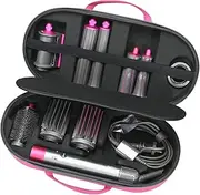 RLSOCO Case for Dyson Airwrap Complete Long/Origin Multi-Styler​ and Dryer & Attachment, Shockproof, Dust- & Water-Resistant - Pink (Case Only)