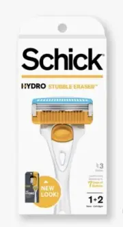 Schick HYDRO Skin Comfort Stubble Eraser Men’s Razor Blade W/ 2 Razor Cartridges