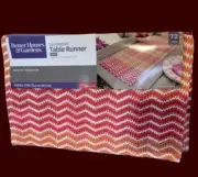 Better Homes & Gardens Table Runner Warm Striped Chevron 14 x 72" Orange Red NWT