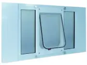 Custom made Sash Window Pet Door Hefty Cat Flap 7/2"x 10 1/2" - 23" to 50" wide