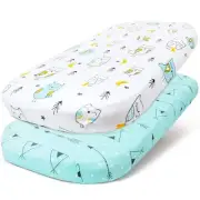 Stretchy Bassinet Sheet Set 2 Pack Snug Fitted Cradle Fitted Sheets for Bassi...