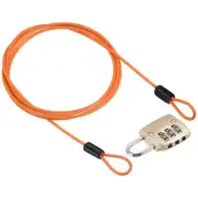 3 Digit Combination Lock 4.9' Security Cable Padlock Steel Lock, Gold