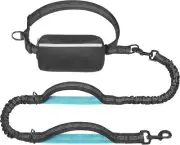 iYoShop Hands Free Dog Leash with Zipper Pouch, Dual Padded Large, Black