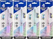 BAZIC 2-In-1 Mechanical Pencil & 4-Fashion Color Pen with Grip, 1.0 mm Bold Point, HB Pencil Lead, Smooth Writing for Office School, 4-Pack