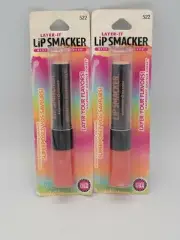 2 BONNE BELL Lip Smackers Layer It Lip Gloss #522 Raspberry Orange Sorbet