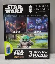 Star Wars 3-Jigsaw Puzzles by Thomas Kinkade Station Three Interlocking Puzzles