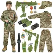 Army Costume for Kids 15PC Soldier Military Costume for Boys Kids 5-7
