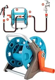 Topyond Hose Reel Cart with Wheels Heavy Duty 20m 16mm Aluminum Organizing Storage Portable Garden Yard Irrigation for Car Washing