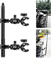PULUZ Motorcycle Bike Handlebar Mount Kit with Double Clamp & 1.5M Invisible Selfie Stick Telescopic for Insta360 X4 X3 X2 GO 3 One RS Action Camera Handlebar Holder Bundle for Riding Records