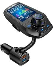 Upgraded Bluetooth FM Transmitter for Car, Wireless Radio Adapter Kit W 1.8"