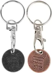 [FOMIYES] 2Pcs Shopping Trolley Tokens Keychain Durable Portable Removers for Supermarket Carts Stylish Key Buckle for Keys Handbags Backpacks Antique Antique