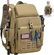 Piscifun Fishing Backpack/Sling Bag with Rod & Gear Holder, Lightweight Sling Tackle Storage Bag with Protective Rain Cover