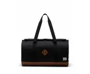 Herschel 40L Heritage Duffle Bag in Black/Saddle Brown