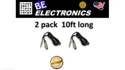 2 Pack 10 ft foot XLR 3Pin Female to 1/4 Mono Shielded Microphone Mic Cable