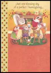 Greeting Card - Chipmunk Mouse Squirrel - Thanksgiving - 0226