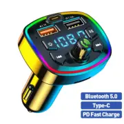 Car Wireless Bluetooth 5.0 FM Transmitter USB FM Radio Adapter MP3 Music Player