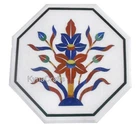 White Side Table / Marble Coffee Table Top / Gemstone Corner Table for Hallway
