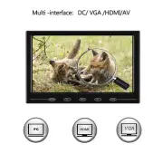 9" Ultra Thin LCD Security Monitor Touch Button AV/VGA/HDMI for DSLR Raspberry