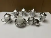 [SET OF 6] Porcelain Turkish Coffee Cups Espresso Cups and Saucers Set