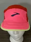 Brooks Running Lightweight Packable Hat Adjustable Cap Red Neon Pink NWT OSFA