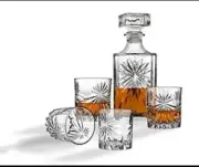Whiskey Decanter And Glasses Bar Set Includes Whisky Decanter And 4 Cocktail Gla