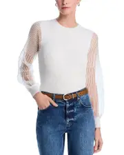 Sioni Sheer Pleated Long Sleeve Sweater