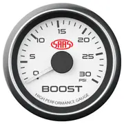 SAAS Boost Gauge Diesel 0-30 psi 52mm White Muscle Series SG-TBD52W