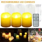 6x Flameless LED Candle Flickering Tea Light Rechargeable Timer Remote Control
