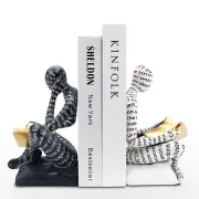 Heavy Duty Book Ends for Shelves, Thinker Decorative Bookends for Heavy Books...