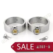 Unisex Stainless Steel Lockable Handcuffs Wrist Restraints Hand Cuffs Binding