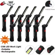 LED USB Rechargeable Work Light Hand Torch Inspection Magnetic Lamp Dimmable
