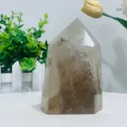535g Natural Smoky Crystal Quartz Obelisk Wand Point Reiki Tower Healing
