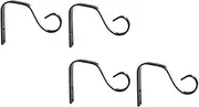 POPETPOP 4Pcs Rustic Iron Wall Hooks for Hanging Plants Decorative Flowerpot Bracket Hanger for Garden Patio and Home Vintage Style Plant Holder