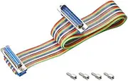 XYWHPGV IDC Rainbow Wire Flat Cable DB25 Male to DB25 Female Connector 2.54mm Pitch 19.7inch Length(12df0 075be 9312f db469 ae505 3661a