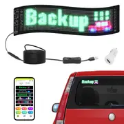 Programmable LED Sign, P5 Full Color LED Scrolling Panel, DIY Custom Text Animation Pattern Display Board, Bluetooth APP Control Message Shop Sign for Store Business Car Bar Advertising,