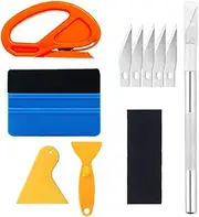 Vehicle Vinyl Wrap Tool Kit Car Wrap Kit,Utility Knife Wrap Tools 11Pcs Vinyl Wrap Window Tint Film Tool Include Felt Squeegee, Safety Cutter for Car Wrapping (11 Pieces)