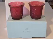 Partylite 3" Red Berry Sprig Votive Holders Candle Holders New In Box