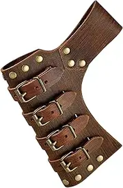 Medieval Sword Frog Knight Costume Accessory Vintage Style Leather Sword Belt Sword Sheath for Cosplay, Brown