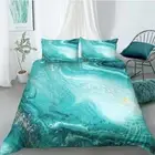 Quilt Duvet Doona Cover + Pillowcase Bedding Set - Jade Marble Stone Texture