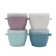 4pc Melii Luxe Snap & Go Pods Snack Food Container w/ Snap-on Lids 60z/180ml