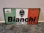 Bianchi (Flag Style) Bicycles License Plate / Tin sign ideal for Bike Shop, G...